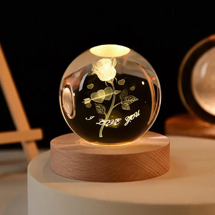 Space Themed Solar System Crystal Ball LED Night Light