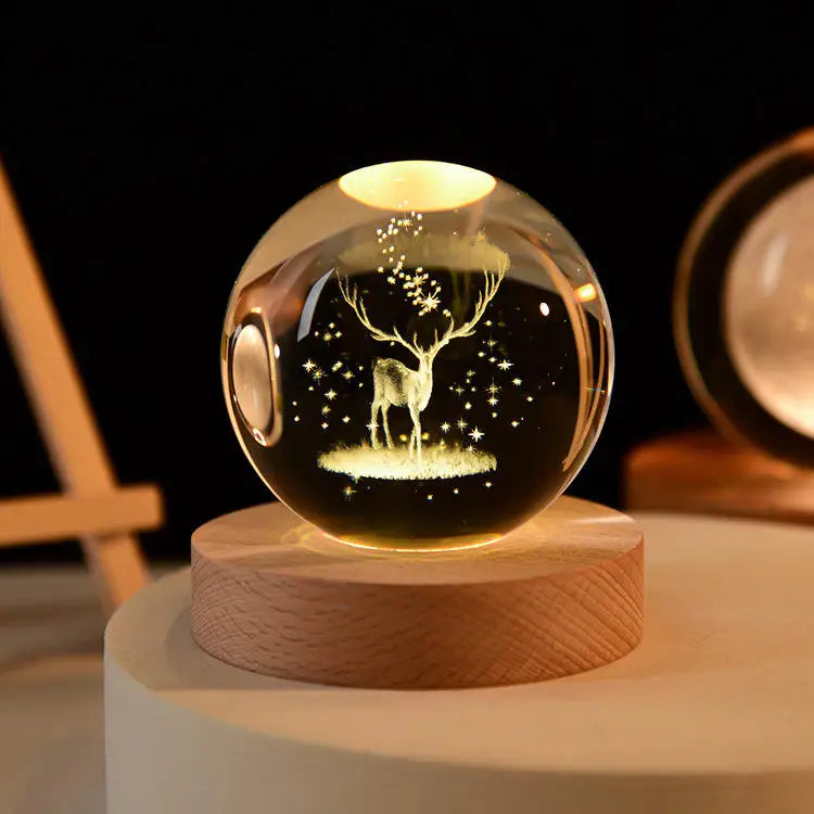 Space Themed Solar System Crystal Ball LED Night Light