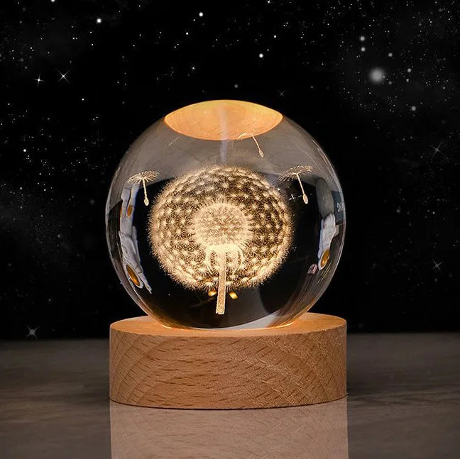 Space Themed Solar System Crystal Ball LED Night Light