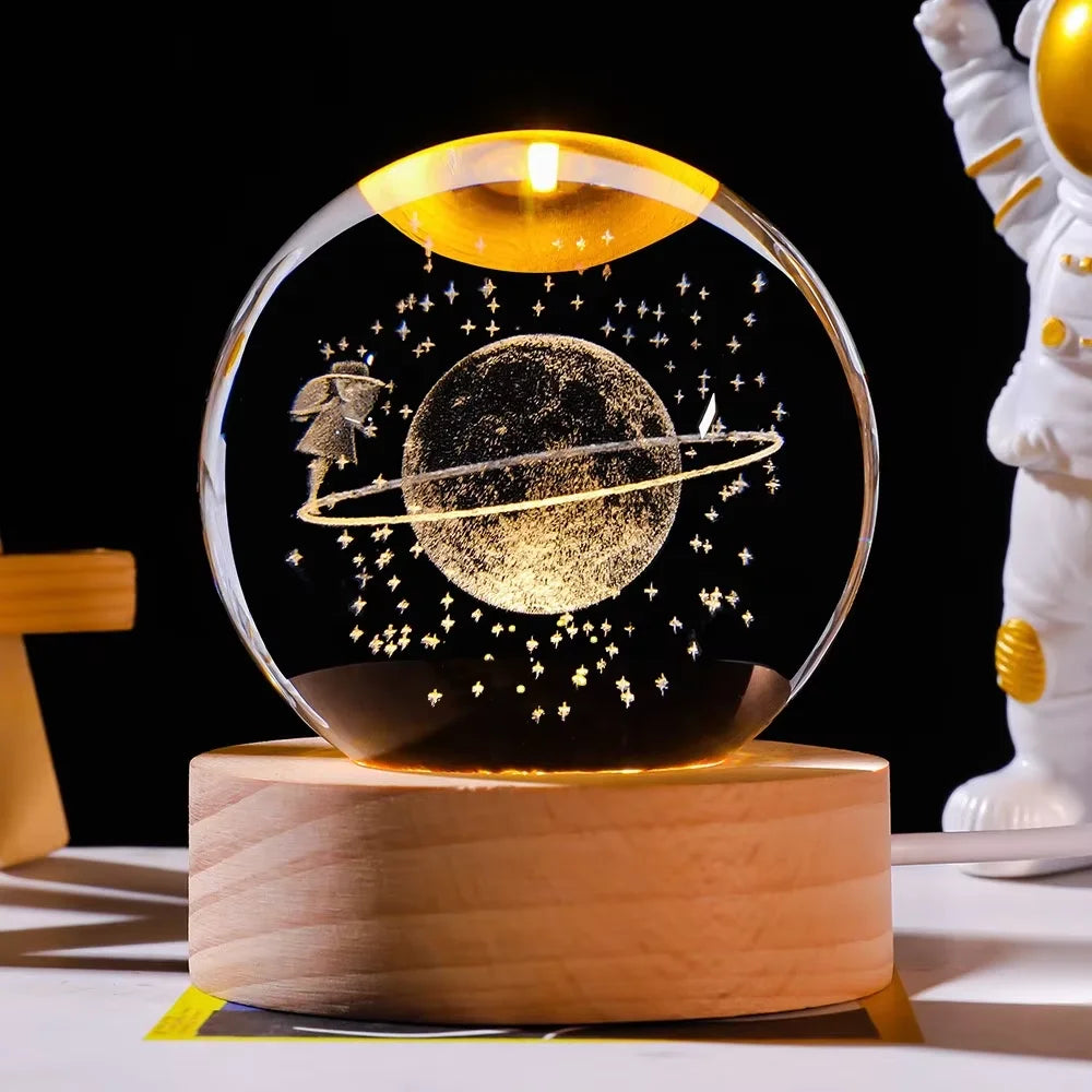 Space Themed Solar System Crystal Ball LED Night Light