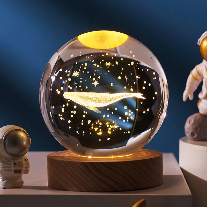 Space Themed Solar System Crystal Ball LED Night Light