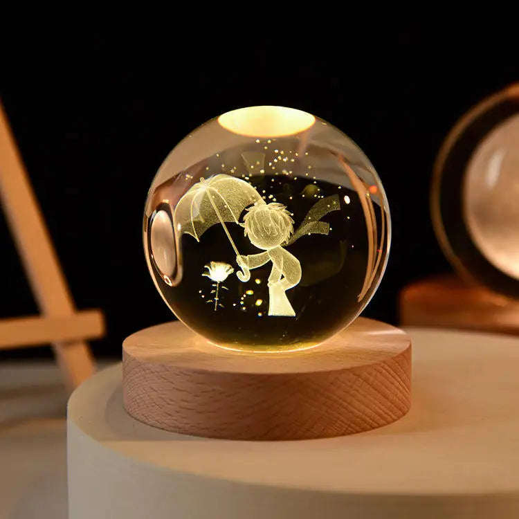 Space Themed Solar System Crystal Ball LED Night Light