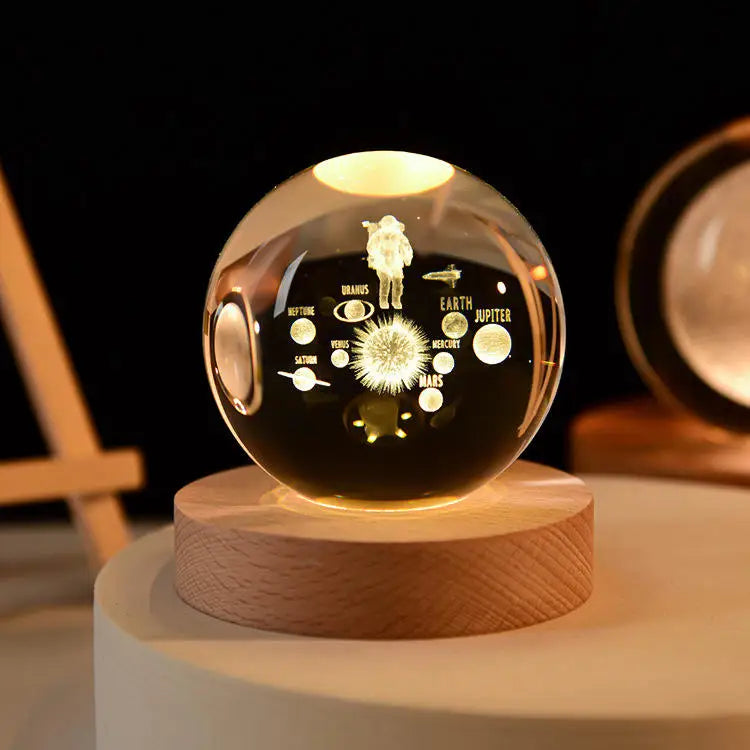 Space Themed Solar System Crystal Ball LED Night Light