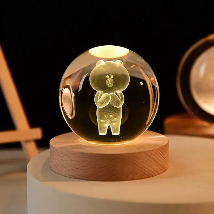 Space Themed Solar System Crystal Ball LED Night Light