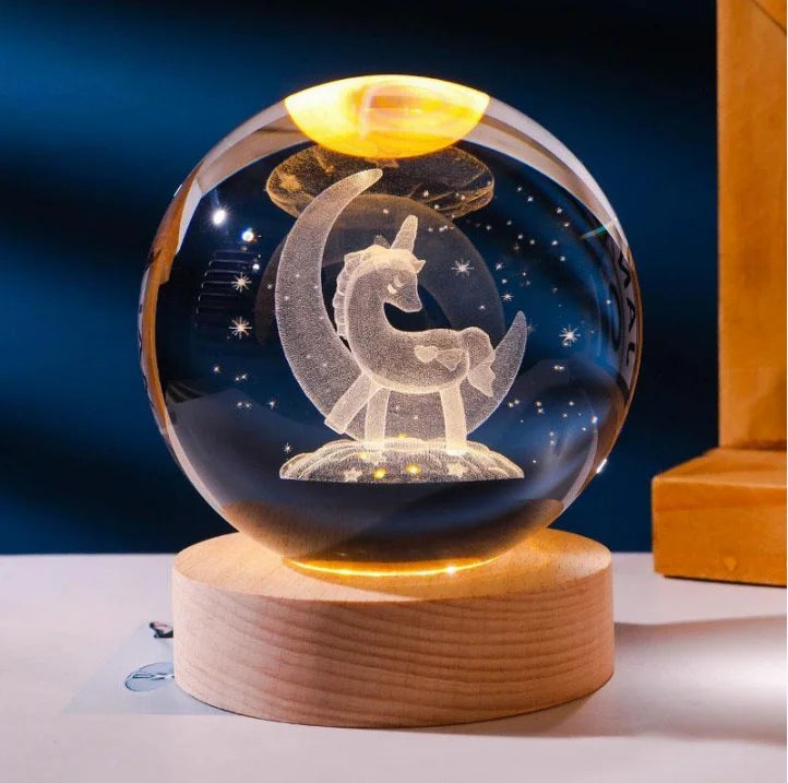 Space Themed Solar System Crystal Ball LED Night Light