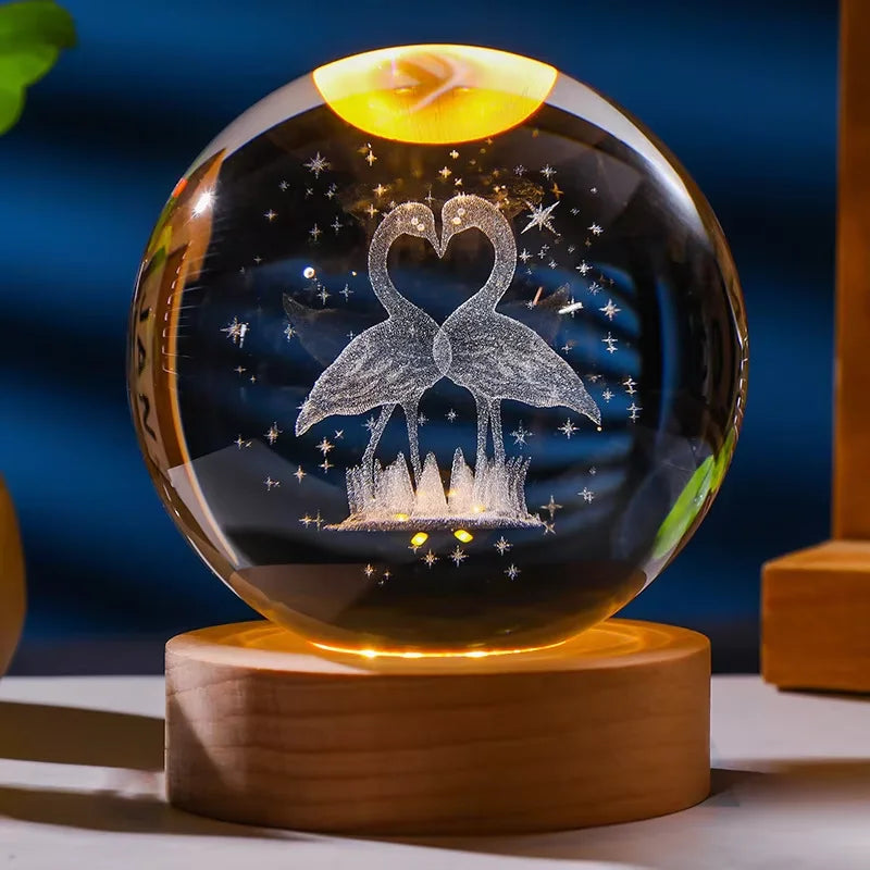 Space Themed Solar System Crystal Ball LED Night Light