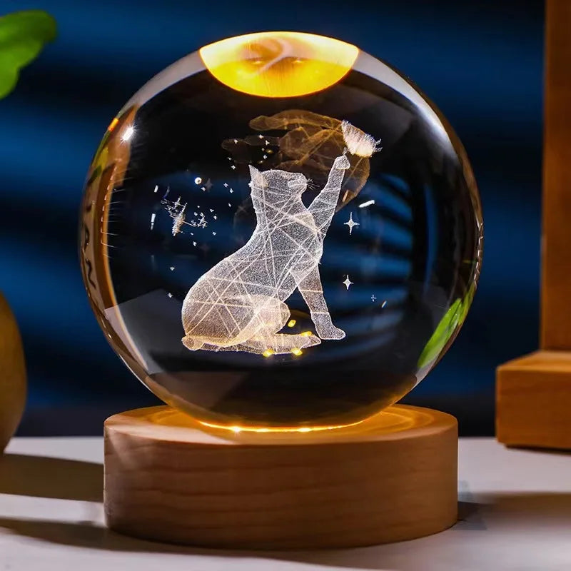 Space Themed Solar System Crystal Ball LED Night Light