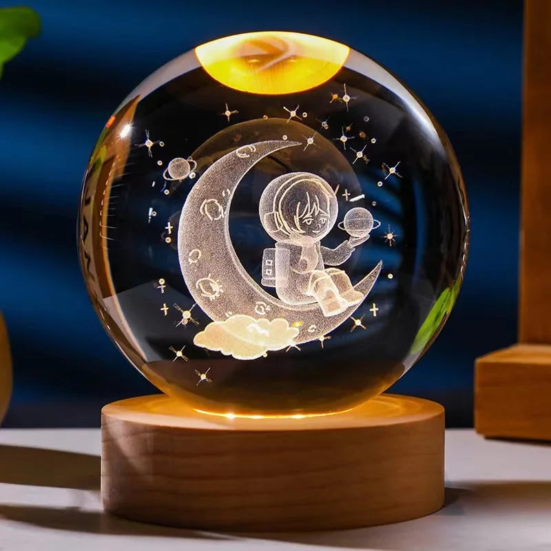 Space Themed Solar System Crystal Ball LED Night Light