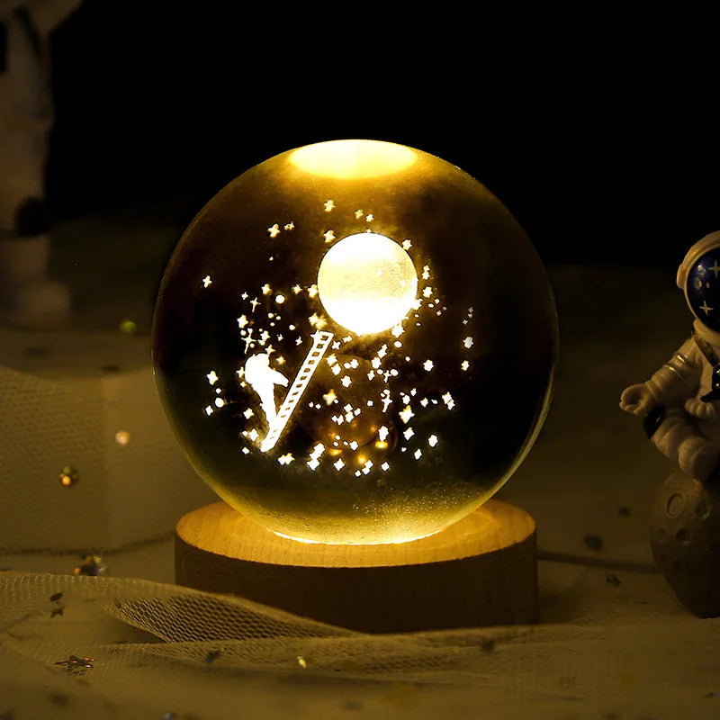 Space Themed Solar System Crystal Ball LED Night Light