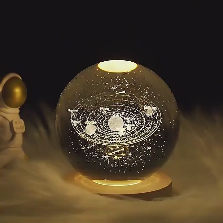 Space Themed Solar System Crystal Ball LED Night Light